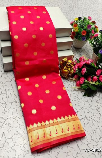 DEGITAL KARGIL PRINTED  COTTON TYPE SAREE - DARK PINK (1)