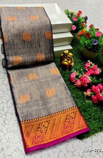 KANCHIPURAM TISSUE TRENDING DESIGN FANCY DHARMAVARAM SILK SAREES - PURPLE - PEACOCK BLUE