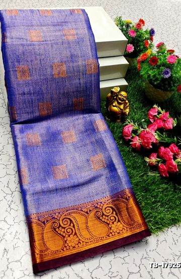 KANCHIPURAM TISSUE TRENDING DESIGN FANCY DHARMAVARAM SILK SAREES - PURPLE - PURPLE (1)