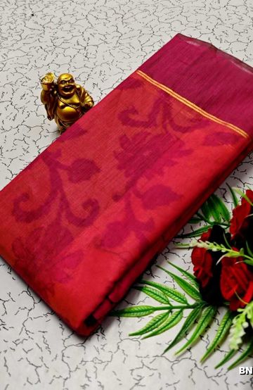 FANCY BANARASI POCHAMPALLY COTTON SAREES - LIGHT PINK