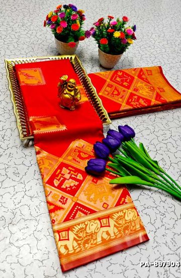 TRENDY WEAR PATTU PAVADAI - VENTHAYA COLOUR (1)