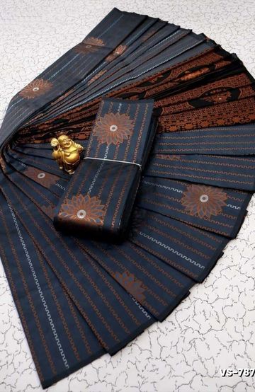 DIGITAL KUBERA PATTU VAIRA OOSI SOFTY SILK SAREES - GRAY