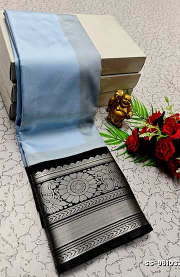 BRIDAL SILK GOLD SILVAR AND COPPER ZARI WEAVE AND WEDDING ART SILK SAREES - TUQUOISE (4)