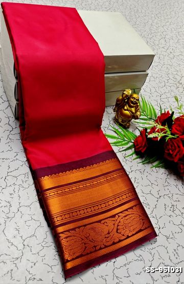 Traditional Look Malgudi Silk Saree Lightweight Silk Blend Saree - BULE