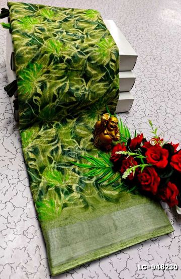 Handloom Khadi Cotton Saree With Hand Painted  Work - RED