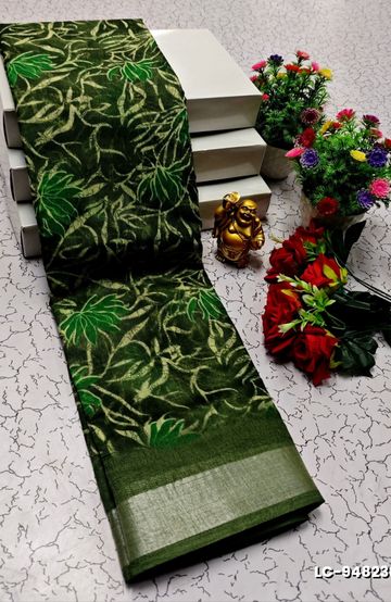 Designer Multi-Color Floral Print Blouse Fabric - YELLOW