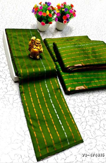Dailywear cotton sarees premium look lightweight comfortable wear - EMERALD COLOUR (1)