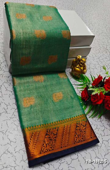 Traditional Checked Silk Saree Premium Design Border Zari Design - GRAY