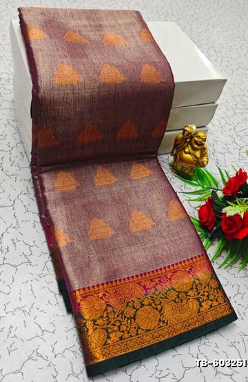 BRIDAL SILK GOLD SILVAR AND COPPER ZARI WEAVE AND WEDDING ART SILK SAREES - TURQUOISE GREEN (2)