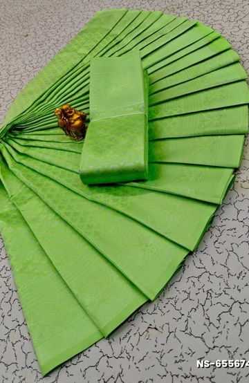 Elegant Silk Dhoti Shirt & Saree Couple Combo coordinated look for special occasions - LIGHT GREEN