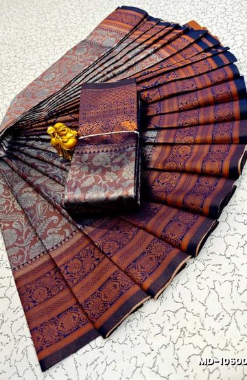 Premium Meena work Soft Silk Saree weddings, festivals, traditional Wear - PURPLE COLOUR