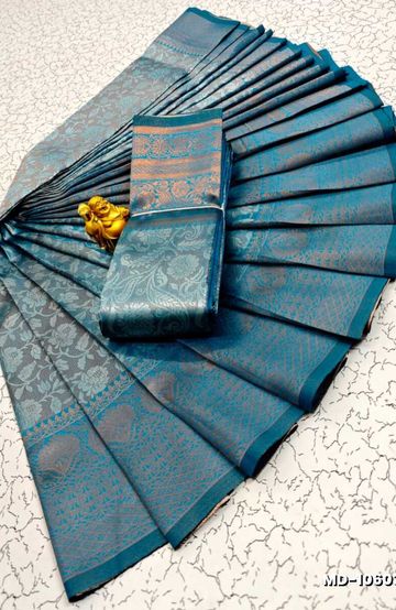 TRENDING KERALA SPECIAL FULL WORK EMBOSSED DIGITAL PRINTING COTTON SAREE COLLECTIONS - BEIGE COLOUR (54)