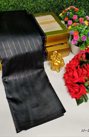 VAIRA OOSI  FANCY  SOFT SILK LIGHT WEIGHT  SAREES - GRAY