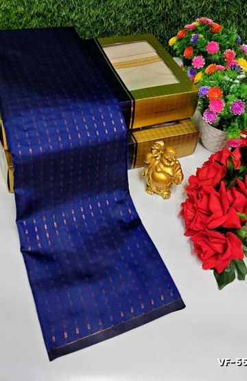 VAIRA OOSI  FANCY  SOFT SILK LIGHT WEIGHT  SAREES - NORMAL  BLUE