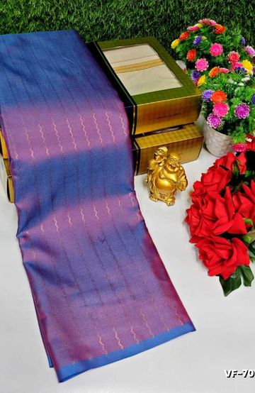 Dailywear cotton sarees premium look lightweight comfortable wear - PEACKOK BLUE (5)