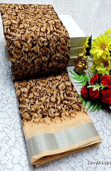 TRENDING DIGITAL EMBROIDERY ZARI WORK KALIYANI COTTON SAREES - LIGHT BLUE