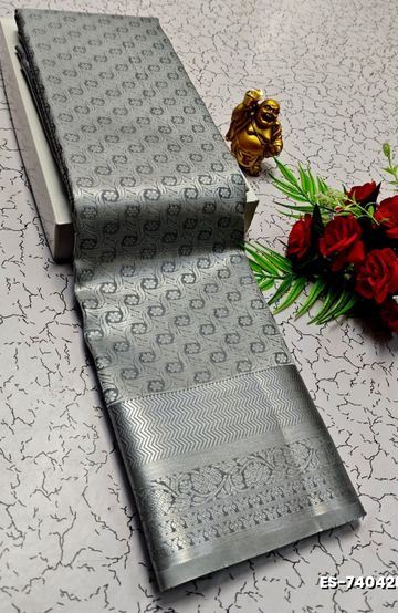 DIGITAL EMBROIDERY PRINTING COTTON SAREES - CREAM (2)