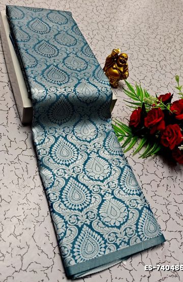 VAIRA OOSI  FANCY  SOFT SILK LIGHT WEIGHT  SAREES - NAVY COLOUR