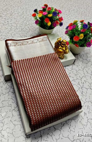 ELITE BRIDAL PICK &PICK SILK SAREES AND WEDDING ART SILK SAREES - COFEE BROWN