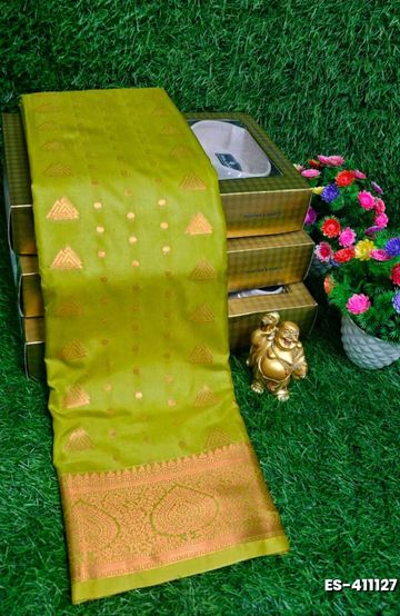 ELITE BRIDAL PICK &PICK SILK SAREES AND WEDDING ART SILK SAREES - MEHENDHI GREEN (1)