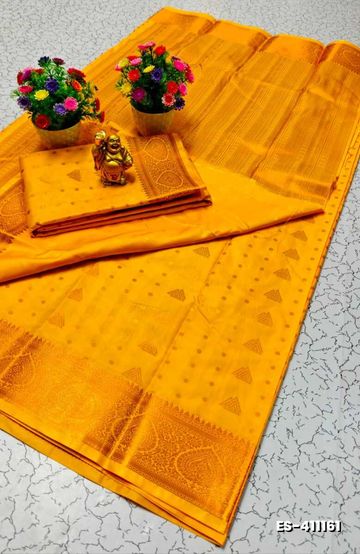 ELITE BRIDAL PICK &PICK SILK SAREES AND WEDDING ART SILK SAREES - YELLOW COLOR