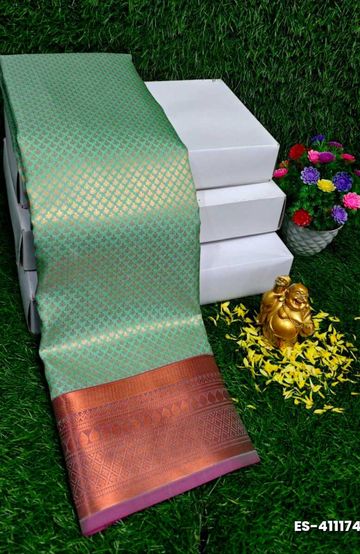 ELITE BRIDAL PICK &PICK SILK SAREES AND WEDDING ART SILK SAREES - EMERALD COLOUR (2)