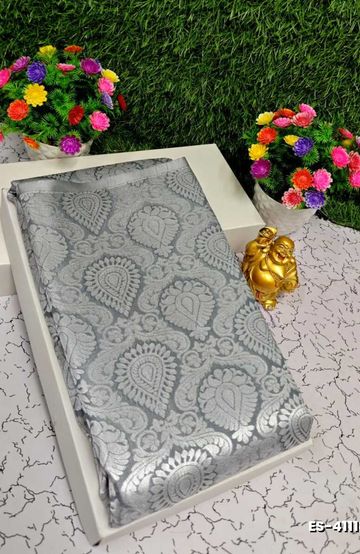 ELITE BRIDAL PICK &PICK SILK SAREES AND WEDDING ART SILK SAREES - METALLIC SILVAR