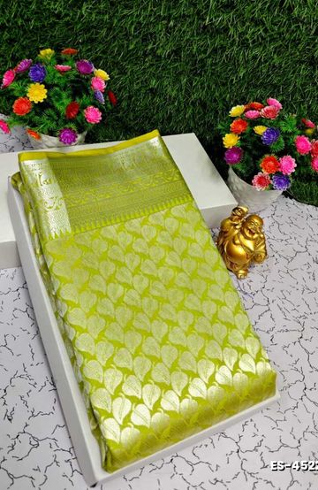 BRIDAL SILK GOLD SILVAR AND COPPER ZARI WEAVE AND WEDDING ART SILK SAREES - DARK PINK (14)