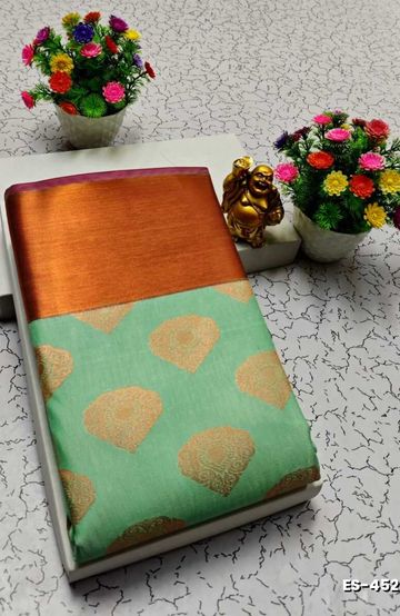 ELITE BRIDAL PICK &PICK SILK SAREES AND WEDDING ART SILK SAREES - PESTA GREEN