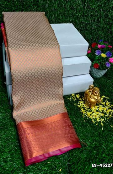 Bridal silk gold silvar and copper zari weave and wedding art silk suba muhurtha pattu sarees - MAROON COLOR (2)