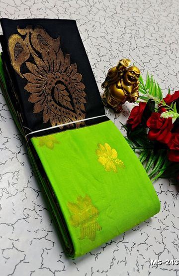 BRIDAL SILK GOLD SILVAR AND COPPER ZARI WEAVE AND WEDDING ART SILK SAREES - TURQUOISE GREEN (2)