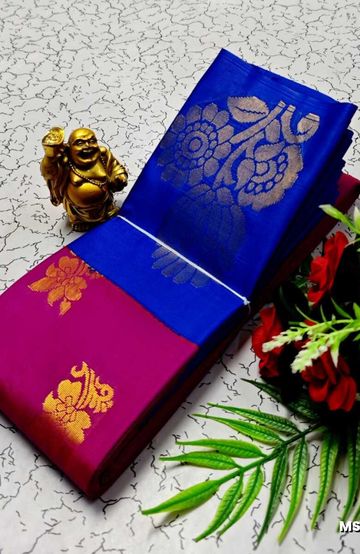 MODERN FANCY SOFT SILK SAREES WITH BUTTA DESIGN - MEJANTA (1)