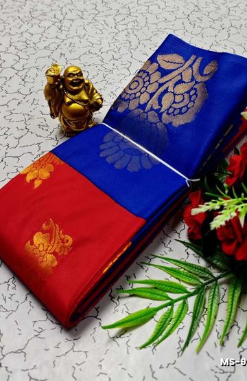 MODERN FANCY SOFT SILK SAREES WITH BUTTA DESIGN - RED
