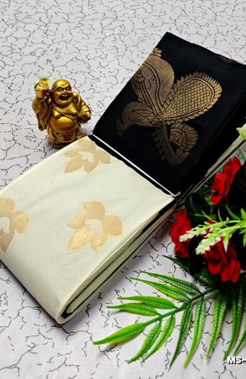 MODERN FANCY SOFT SILK SAREES WITH BUTTA DESIGN - BEIGE COLOUR (1)
