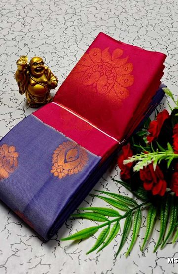 MODERN FANCY SOFT SILK SAREES WITH BUTTA DESIGN - NORMAL  BLUE (1)