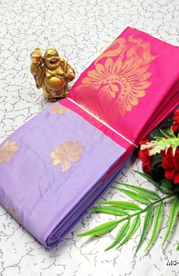 MODERN FANCY SOFT SILK SAREES WITH BUTTA DESIGN - PURPLE