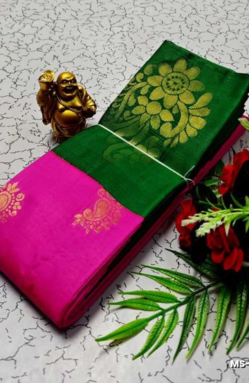 MODERN FANCY SOFT SILK SAREES WITH BUTTA DESIGN - PINK