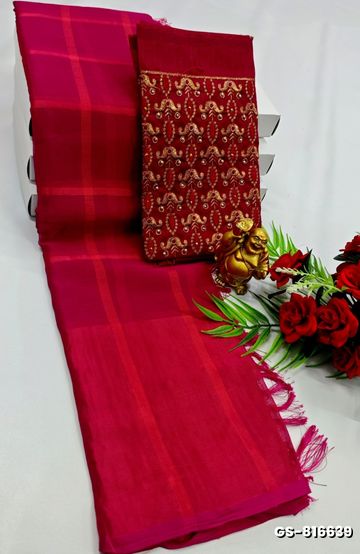 GEORGETTE FANCY SOFT SILK SAREES WITH BLOUSE MODERN FANCY ITEM SAREES - VADAMALLI