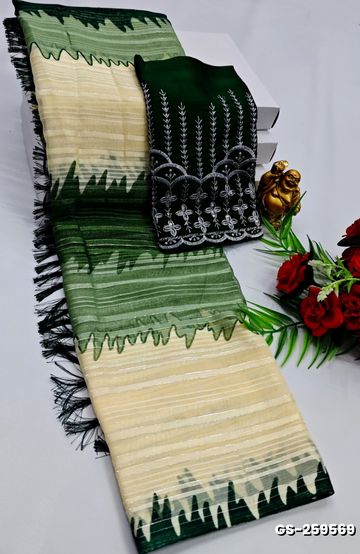 MODERN FANCY SOFT SILK SAREES WITH BUTTA DESIGN - NORMAL  BLUE (1)