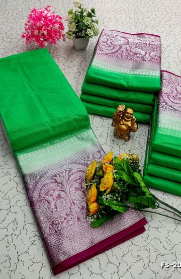 Dailywear cotton sarees all over body flower designpattern design premium look lightweight comfortable wear - DARK GREEN
