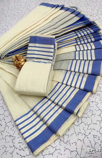 Dailywear cotton sarees premium look lightweight comfortable wear - TEAL COLOUR