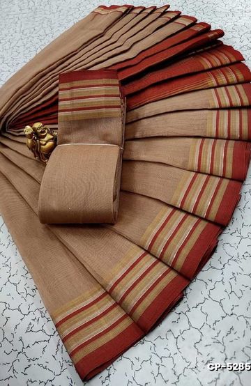 TRENDING KERALA SPECIAL FULL WORK EMBOSSED DIGITAL PRINTING TISSUE SAREE COLLECTIONS - CREAM (2)