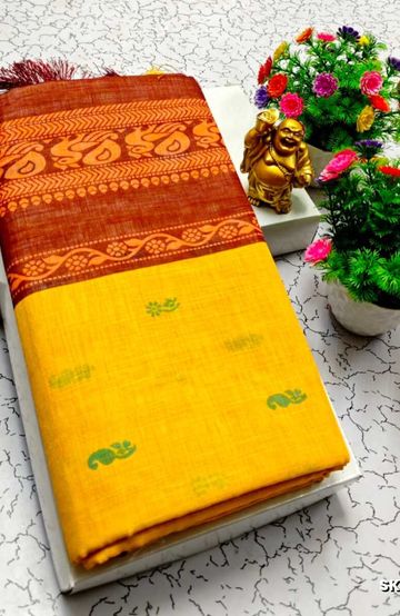 Kubera borderless elite bridal rapier fancy light weight silk type sarees function wear - LITE PEACH (4)