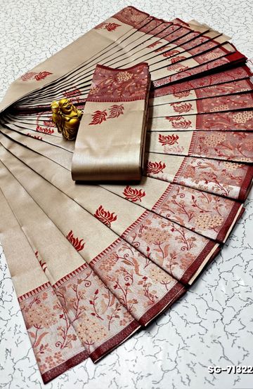 BRIDAL RAPIER COPPER SILK  FANCY  LIGHT WEIGHT SILK  SAREES - BABY PINK