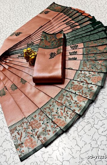 Designer Multi-Color Floral Print Blouse Fabric - R BLUE