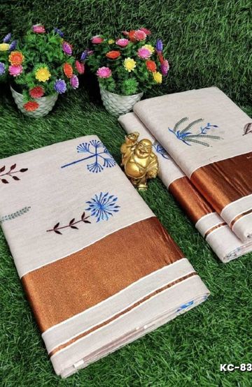 Korvai kotanji Trendy & Fancy bhutta and 2/100 Silk Cotton Sarees Function wear - DARK PINK (1)