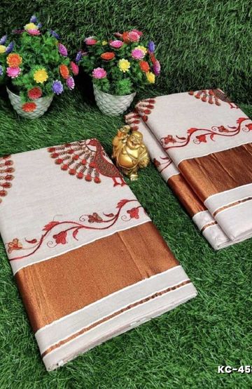 BANARASI POCHAMPALLY ALL OVER BODY SILVAR ZARI BUTTA DESIGN   FUNCTION WEAR SOFT SILK SAREES - ORANGE N