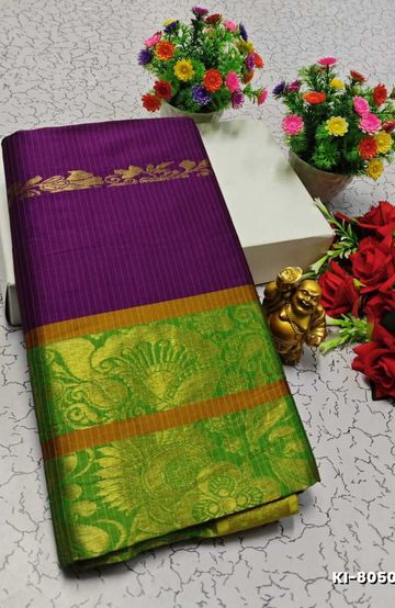 KALYANI SILK TYPE SAREES - PURPLE COLOUR