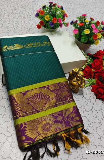 KALYANI SILK TYPE SAREES - DARK GREEN