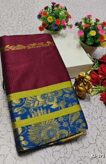 TRENDING KERALA SPECIAL FULL WORK EMBOSSED DIGITAL PRINTING TISSUE SAREE COLLECTIONS - IVORY COLOUR (21)